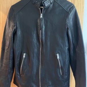 Men’s AllSaints Jet Black Cora Leather Jacket